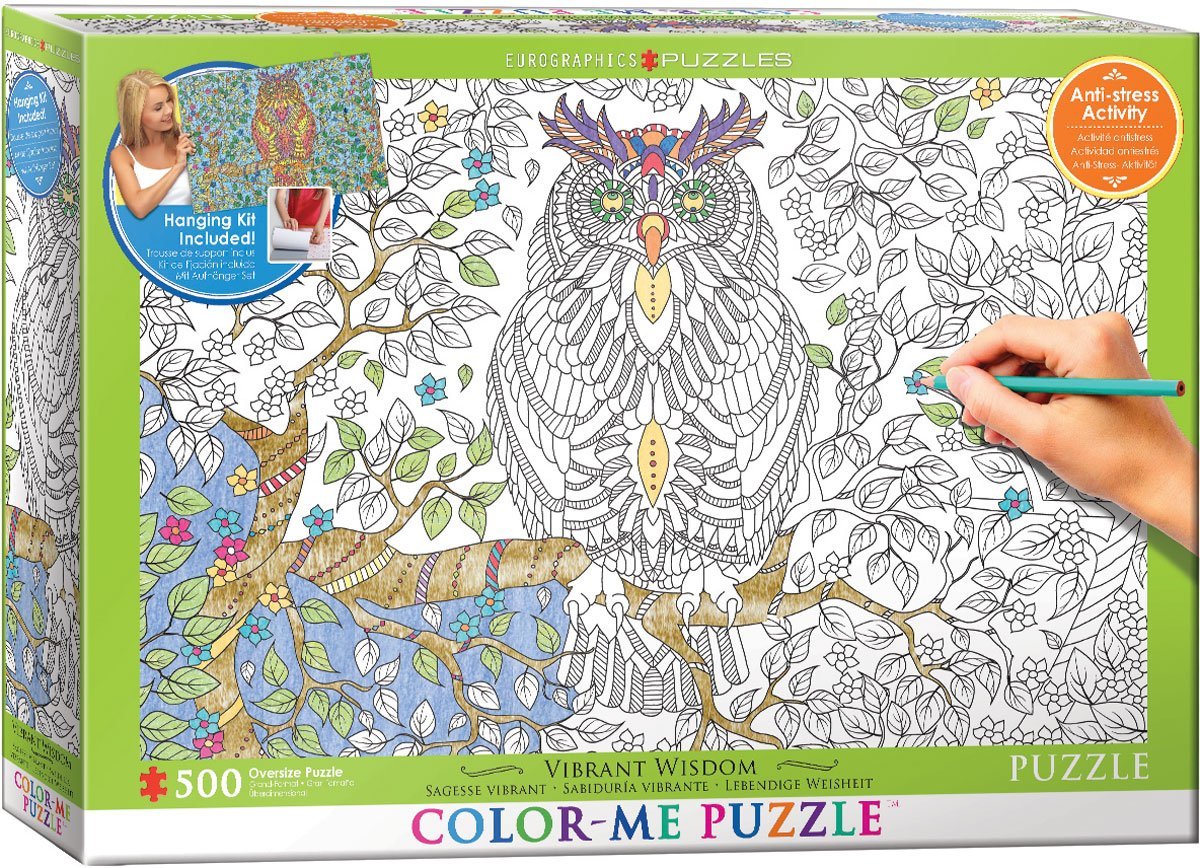 Eurographics 6055-0887 XXL Color Me - Owl 500 piece jigsaw puzzle
