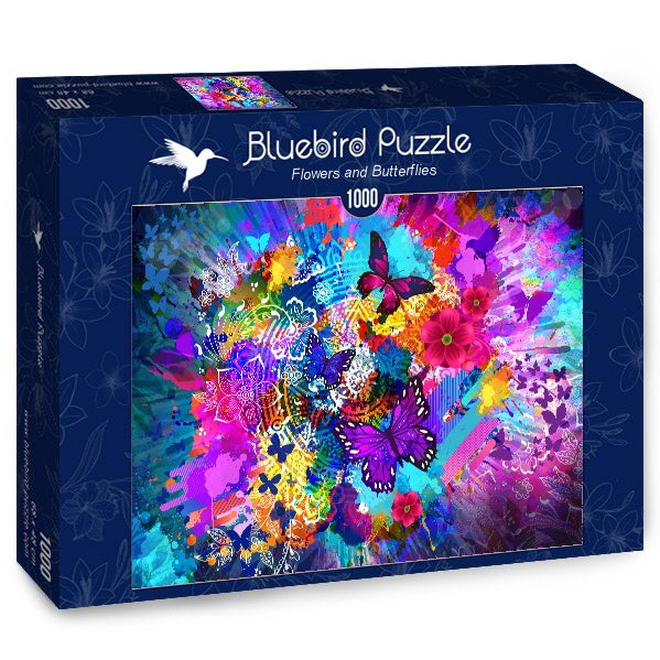 Flowers and Butterflies – 1000 Piece Jigsaw Puzzle (Bluebird Puzzle)