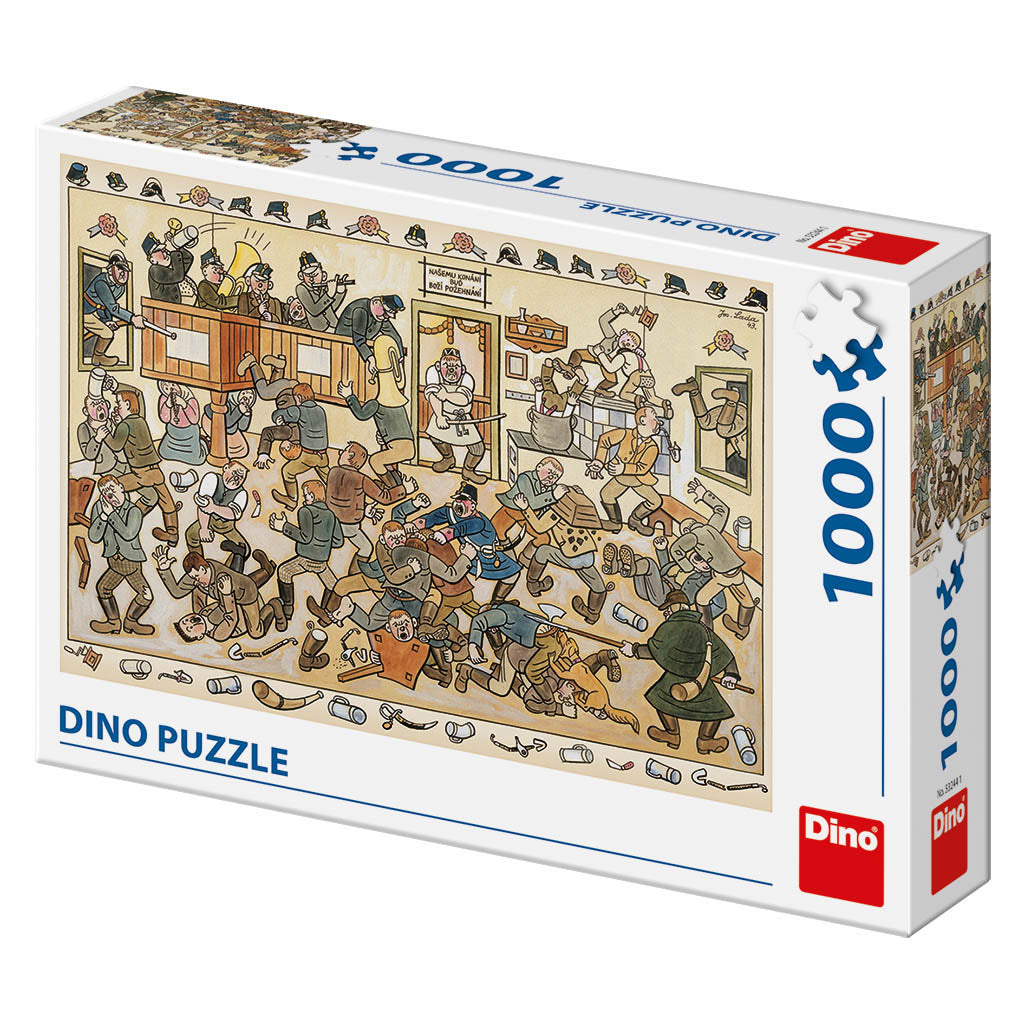 Fight in a Pub by Josef Lada – 1000 Piece Jigsaw Puzzle (Dino)
