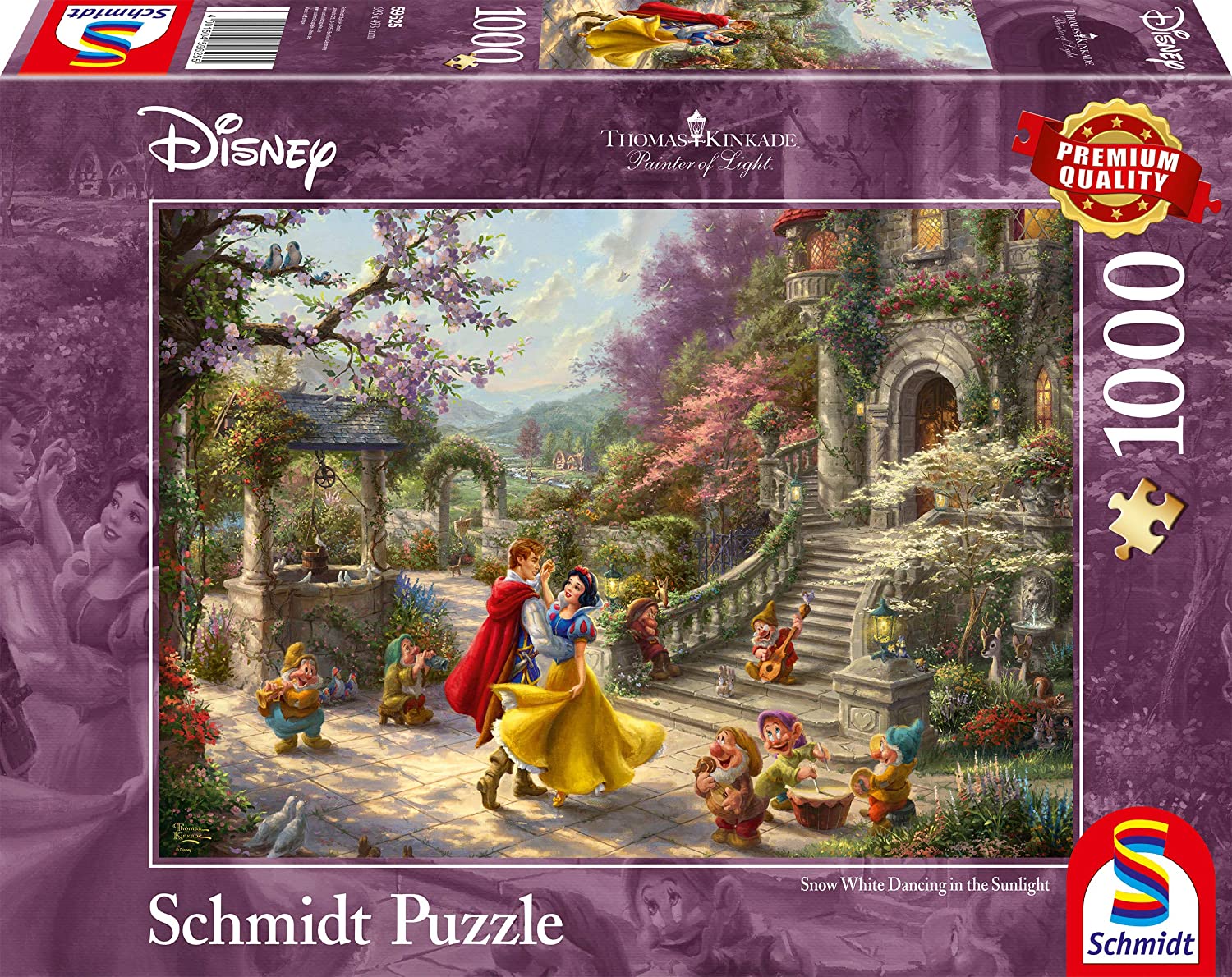 Disney Snow White - Dancing with the Prince by Thomas Kinkade – 1000 Piece Jigsaw Puzzle (Schmidt)
