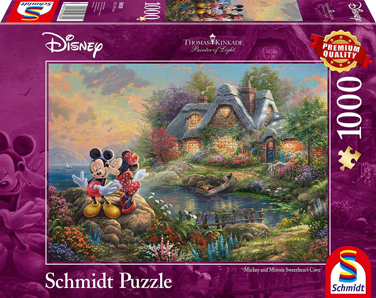Disney Mickey & Minnie Sweetheart Cove by Thomas Kinkade – 1000 Piece Jigsaw Puzzle (Schmidt)
