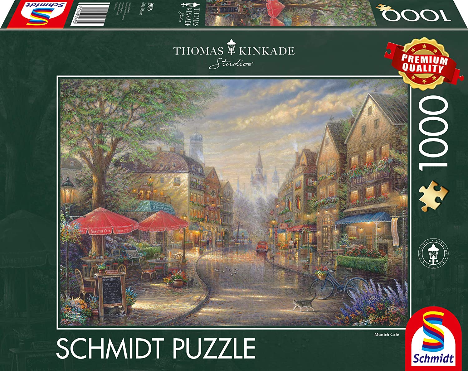 Cafe in Munich by Thomas Kinkade – 1000 Piece Jigsaw Puzzle (Schmidt)