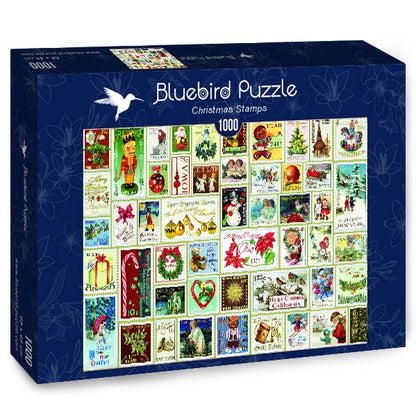 Bluebird Puzzle - Christmas Stamps - 1000 Piece Jigsaw Puzzle
