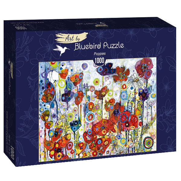 Poppies by Sally Rich – 1000 Piece Jigsaw Puzzle (Bluebird Puzzle)