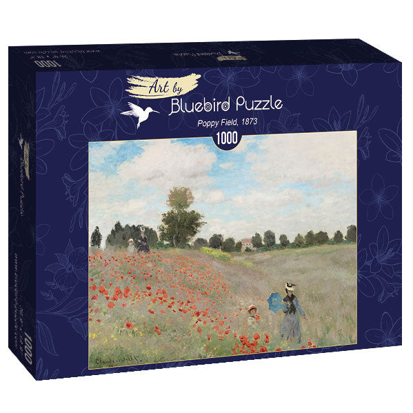 Bluebird Puzzle - Claude Monet - Poppy Field, 1873 - 1000 Piece Jigsaw Puzzle