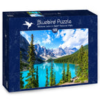 Moraine Lake in Banff National Park – 1500 Piece Jigsaw Puzzle (Bluebird Puzzle) - Completed Puzzle