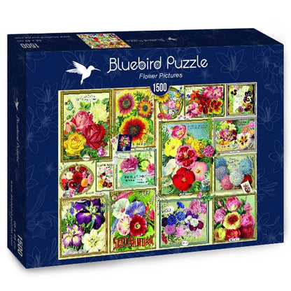 Bluebird Puzzle - Flower Pictures - 1500 Piece Jigsaw Puzzle