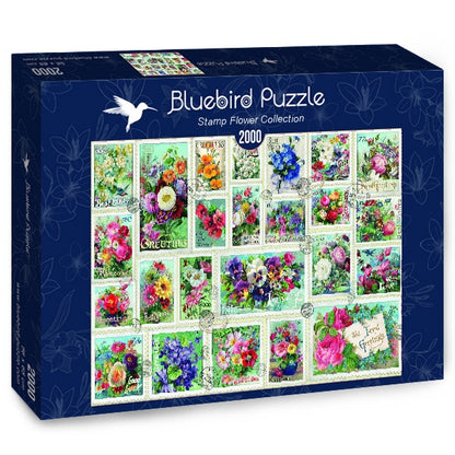 Bluebird Puzzle - Stamp Flower Collection - 2000 Piece Jigsaw Puzzle