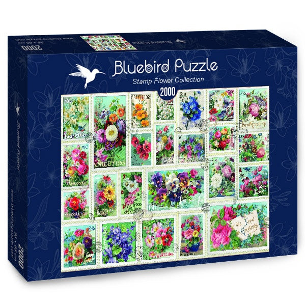 Stamp Flower Collection – 2000 Piece Jigsaw Puzzle (Bluebird Puzzle)