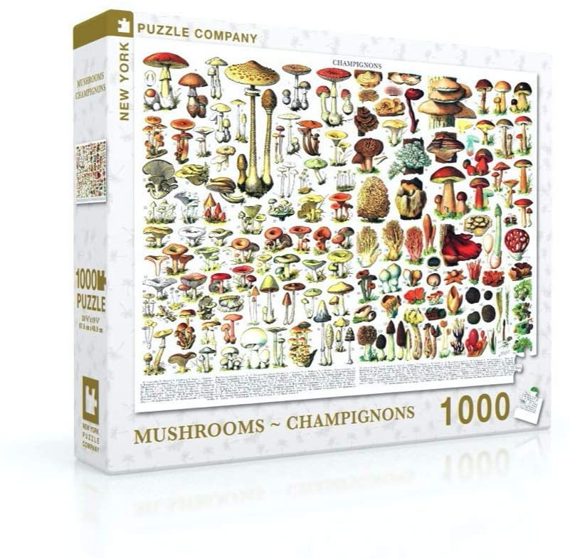 Mushrooms by Vintage Images – 1000 Piece Jigsaw Puzzle (New York Puzzle Company) - Completed Puzzle