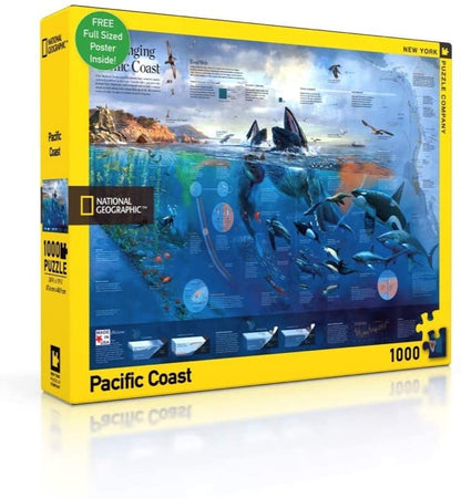 New York Puzzle Company - National Geographic - Pacific Coast - 1000 Piece Jigsaw Puzzle