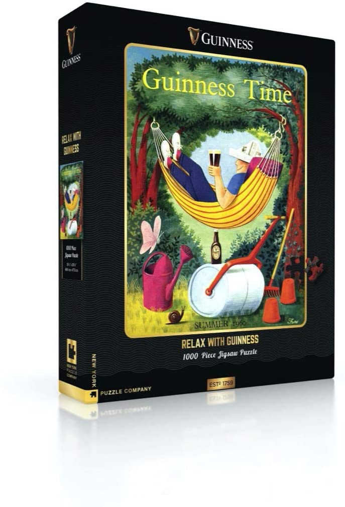 Relax with Guinness – 1000 Piece Jigsaw Puzzle (New York Puzzle Company) - Completed Puzzle