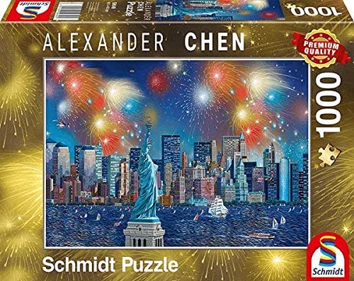 Fireworks over New York by Alexander Chen – 1000 Piece Jigsaw Puzzle (Schmidt)