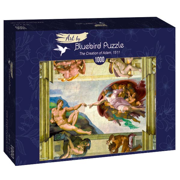 The Creation of Adam, 1511 by Michelangelo – 1000 Piece Jigsaw Puzzle (Bluebird Puzzle)