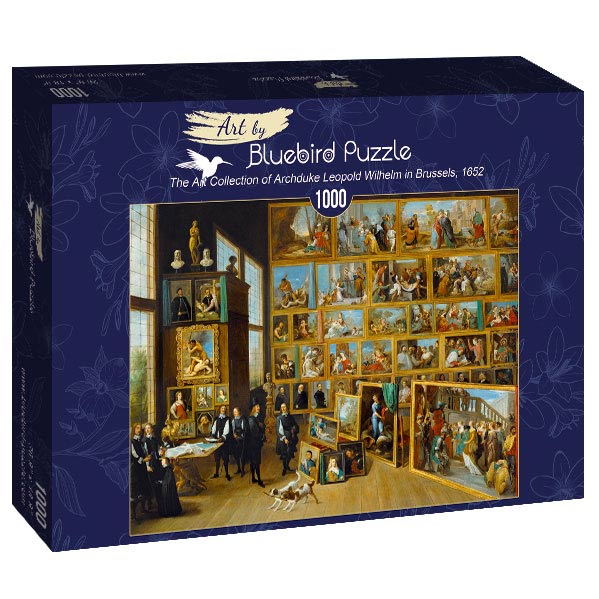 The Art Collection of Archduke Leopold Wilhelm in Brussels, 1652 by David Teniers the Younger – 1000 Piece Jigsaw Puzzle (Bluebird) - Completed Puzzle