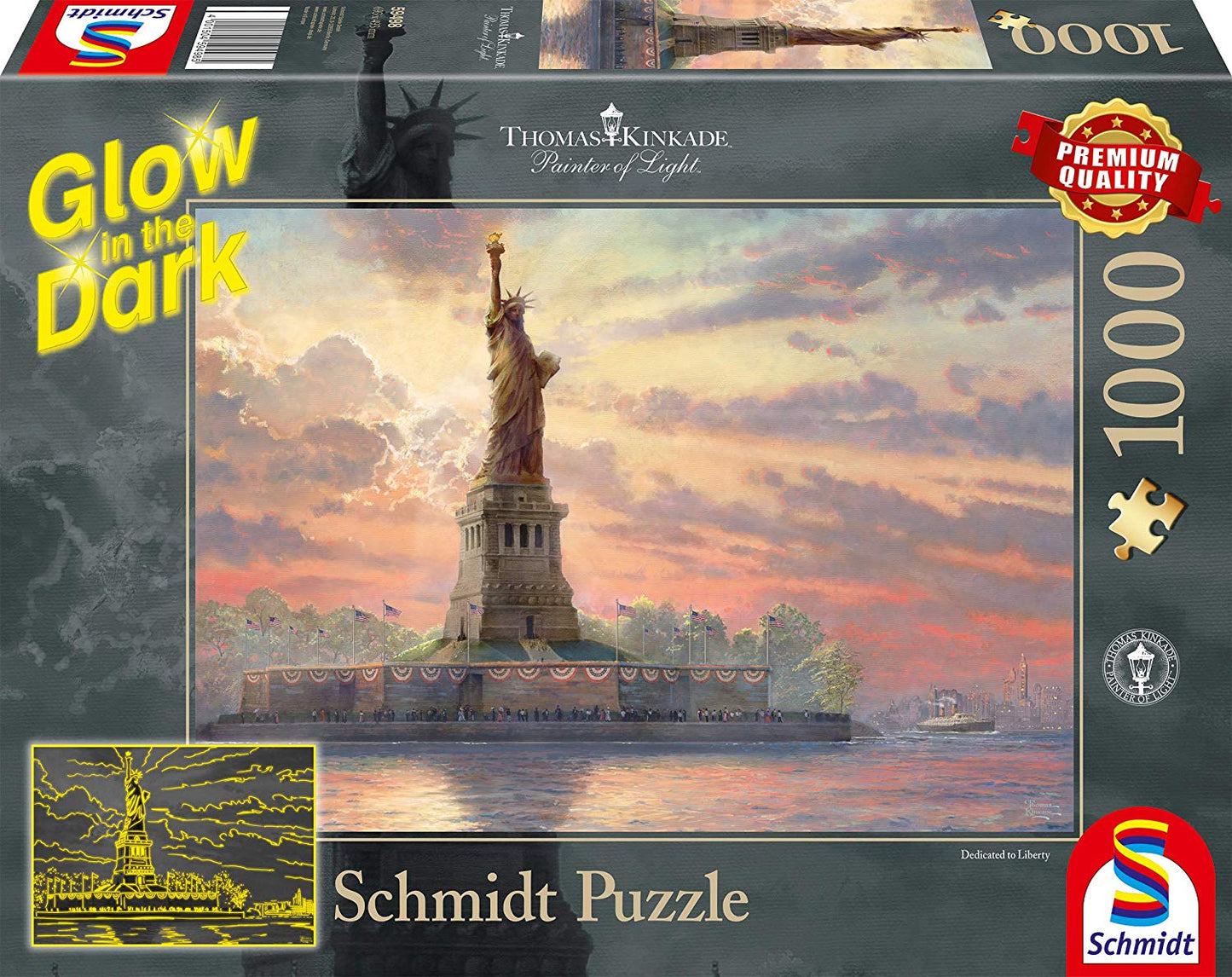 Schmidt - Thomas Kinkade - Statue of Liberty at Dusk - 1000 Piece Jigsaw Puzzle