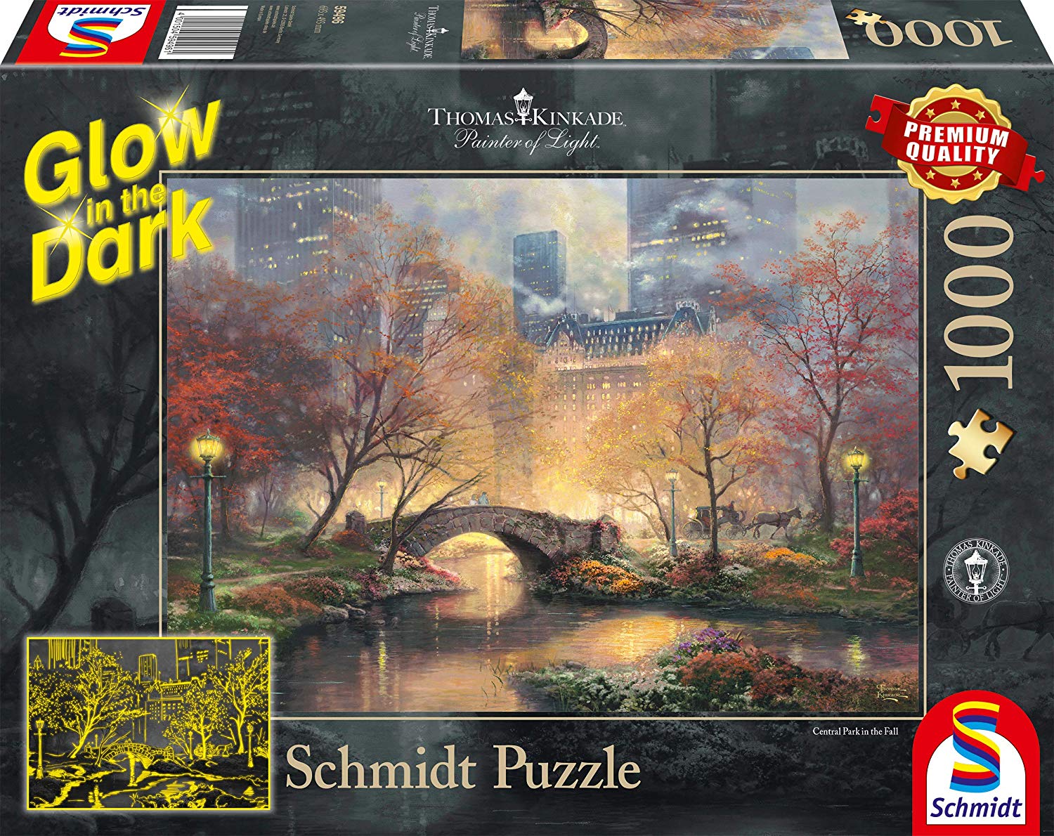 Central Park in Autumn by Thomas Kinkade – 1000 Piece Jigsaw Puzzle (Schmidt)