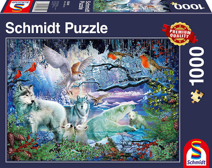 Schmidt Spiele - Wolves in the Winter Forest - 1000 Piece Jigsaw Puzzle