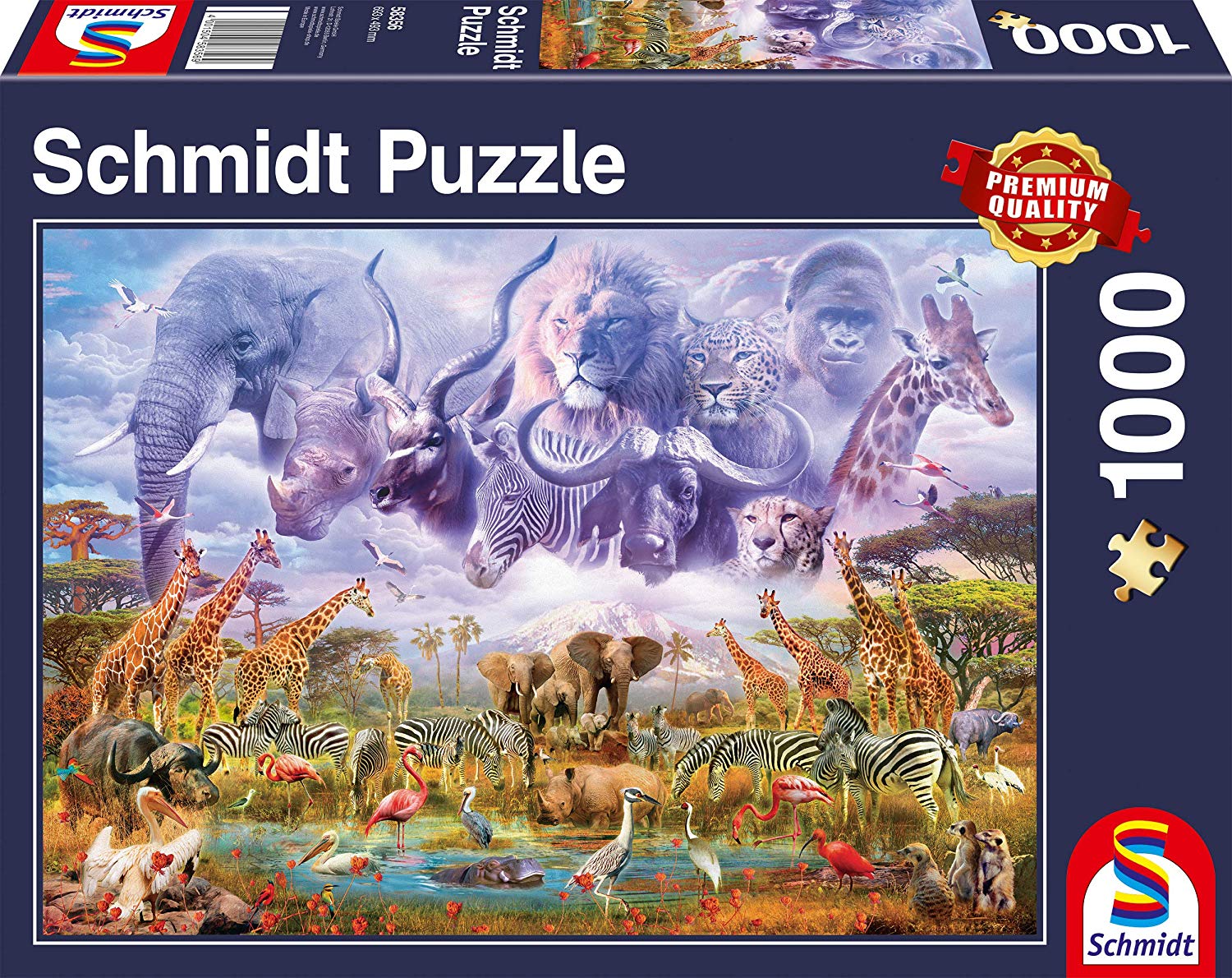 Animals at the Waterhole – 1000 Piece Jigsaw Puzzle (Schmidt)