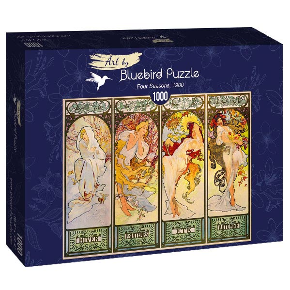 Four Seasons, 1900 by Mucha – 1000 Piece Jigsaw Puzzle (Bluebird Puzzle)
