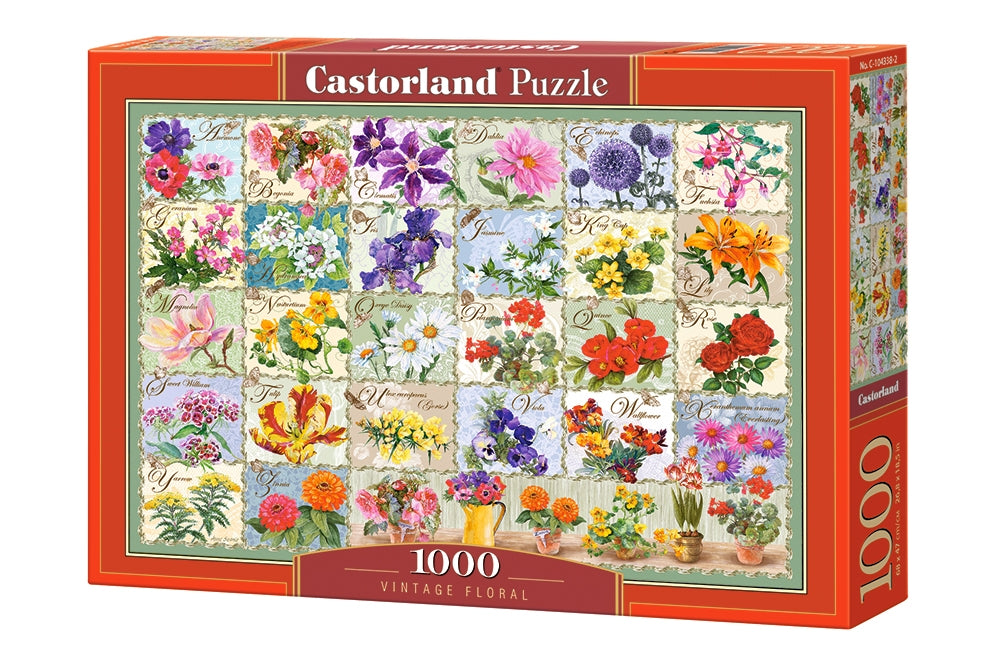 Vintage Floral – 1000 Piece Jigsaw Puzzle (Castorland) - Completed Puzzle