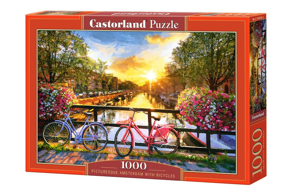 Picturesque Amsterdam with Bicycles – 1000 Piece Jigsaw Puzzle (Castorland)