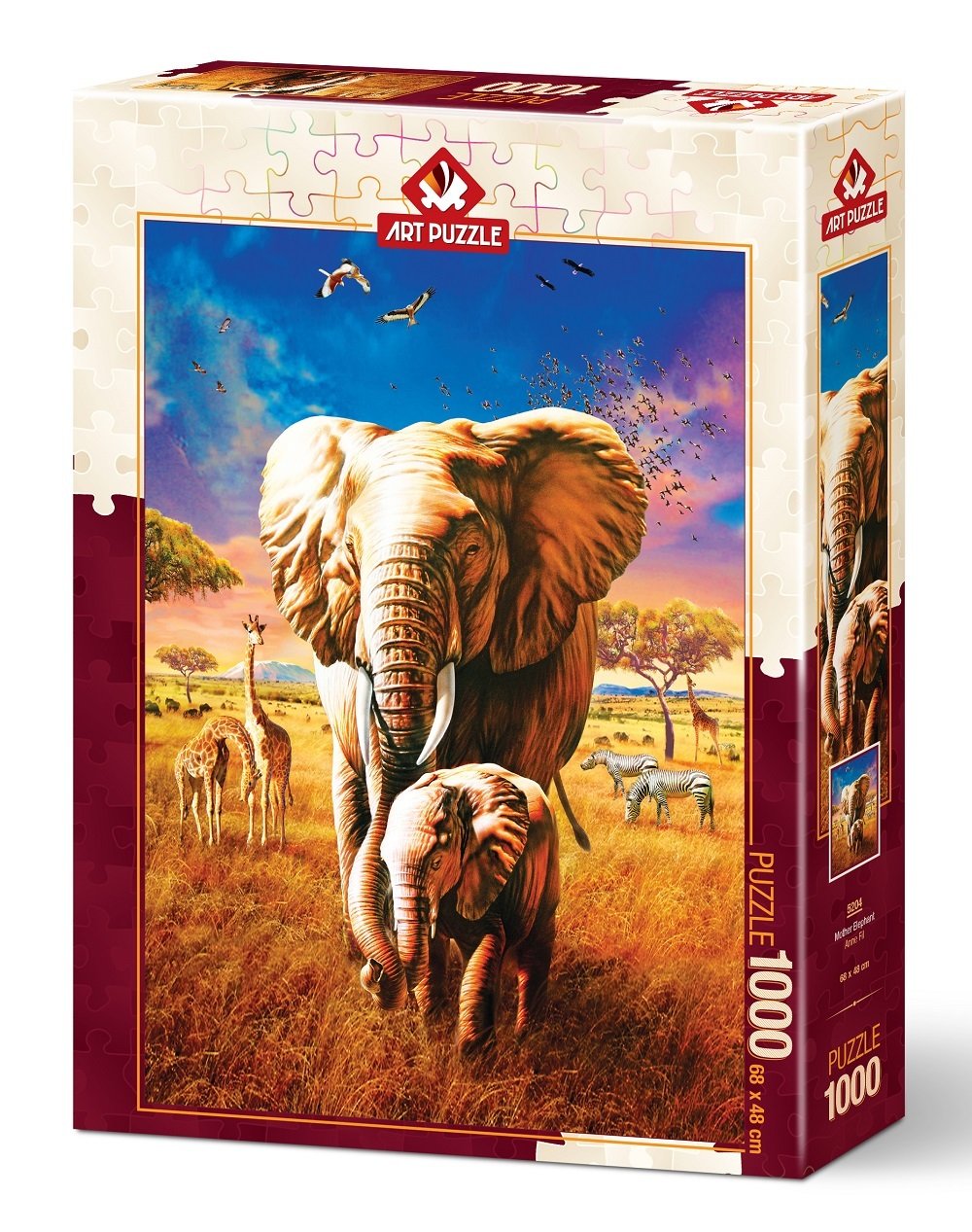 Mother Elephant – 1000 Piece Jigsaw Puzzle (Art Puzzle)