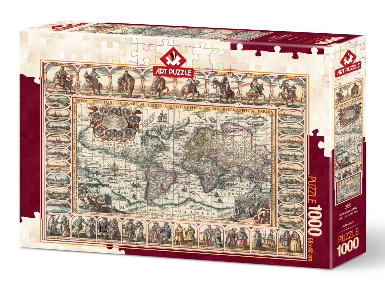 Ancient World Map – 1000 Piece Jigsaw Puzzle (Art Puzzle)
