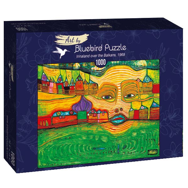 Irinaland over the Balkans, 1969 by Hundertwasser – 1000 Piece Jigsaw Puzzle (Bluebird Puzzle) - Completed Puzzle