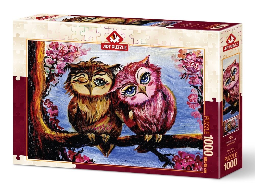 Art Puzzle - Owls in Love - 1000 Piece Jigsaw Puzzle