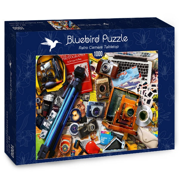 Bluebird  - Retro Camera Tabletop - 1000 Piece Jigsaw Puzzle