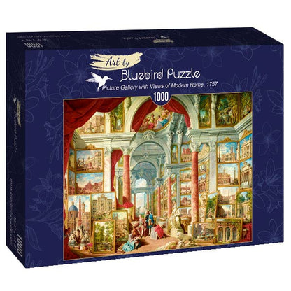 Bluebird - Panini - Picture Gallery with Views of Modern Rome, 1757 - 1000 Piece Jigsaw Puzzle