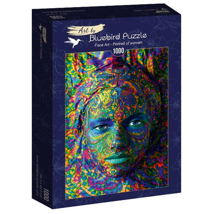 Bluebird - Face Art - Portrait of woman - 1000 Piece Jigsaw Puzzle