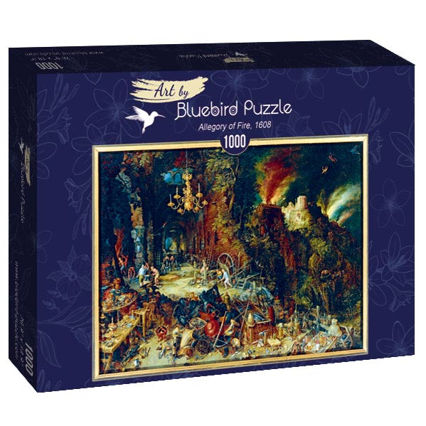 Allegory of Fire, 1608 by Jan Brueghel the Elder – 1000 Piece Jigsaw Puzzle (Bluebird Puzzle) - Completed Puzzle
