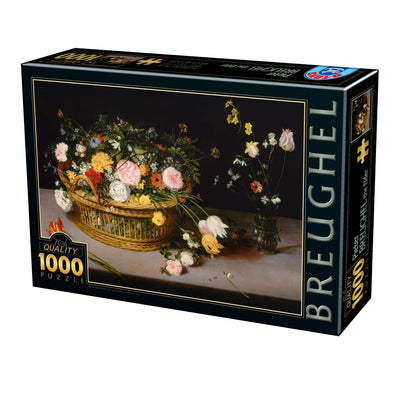 Flowers in a Basket and a Vase II by Pieter Brueghel – 1000 Piece Jigsaw Puzzle (Dtoys)