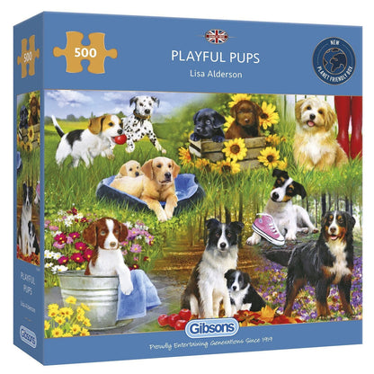 Gibsons - Playful Pups - 500 Piece Jigsaw Puzzle