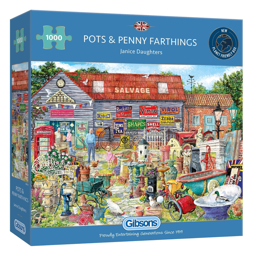 Gibsons - Pots & Penny Farthings - 1000 Piece Jigsaw Puzzle