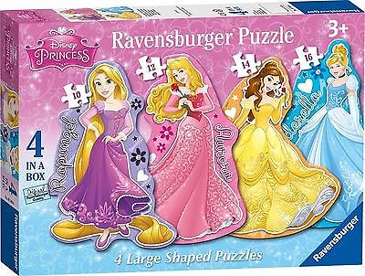 Ravensburger Disney Princess 4 Large Shaped Jigsaw Puzzles (10,12,14,16pc)