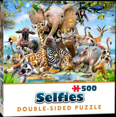 Cheatwell - Double-Sided Selfie Puzzles Wild - 500 Piece Jigsaw Puzzle