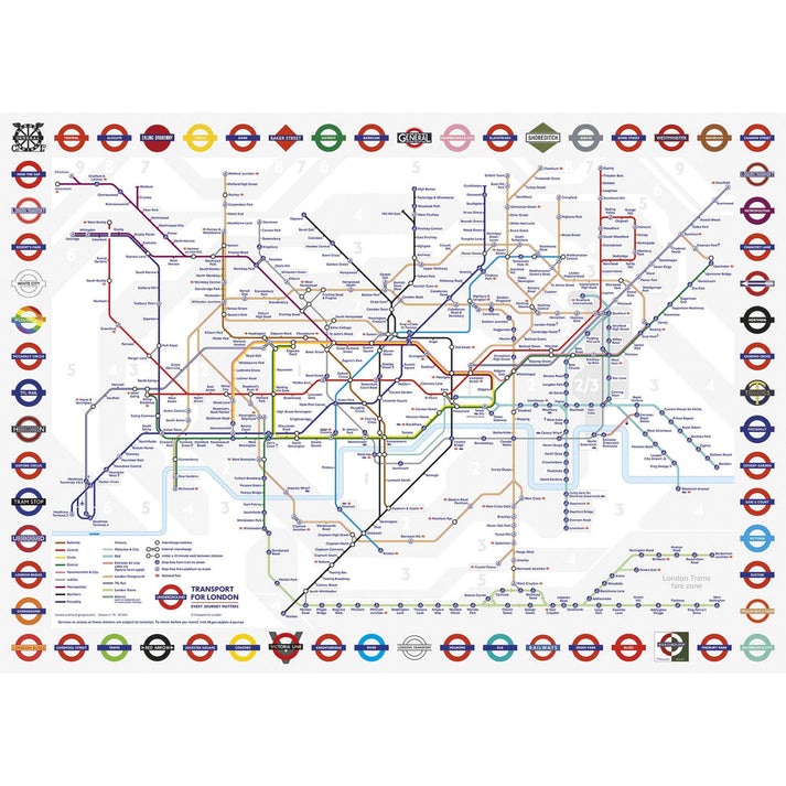 Gibsons TFL London Underground Map 1000 Piece Jigsaw Puzzle