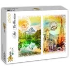 Travel around the World: Austria and Switzerland – 1000 Piece Jigsaw Puzzle (Grafika) - Completed Puzzle