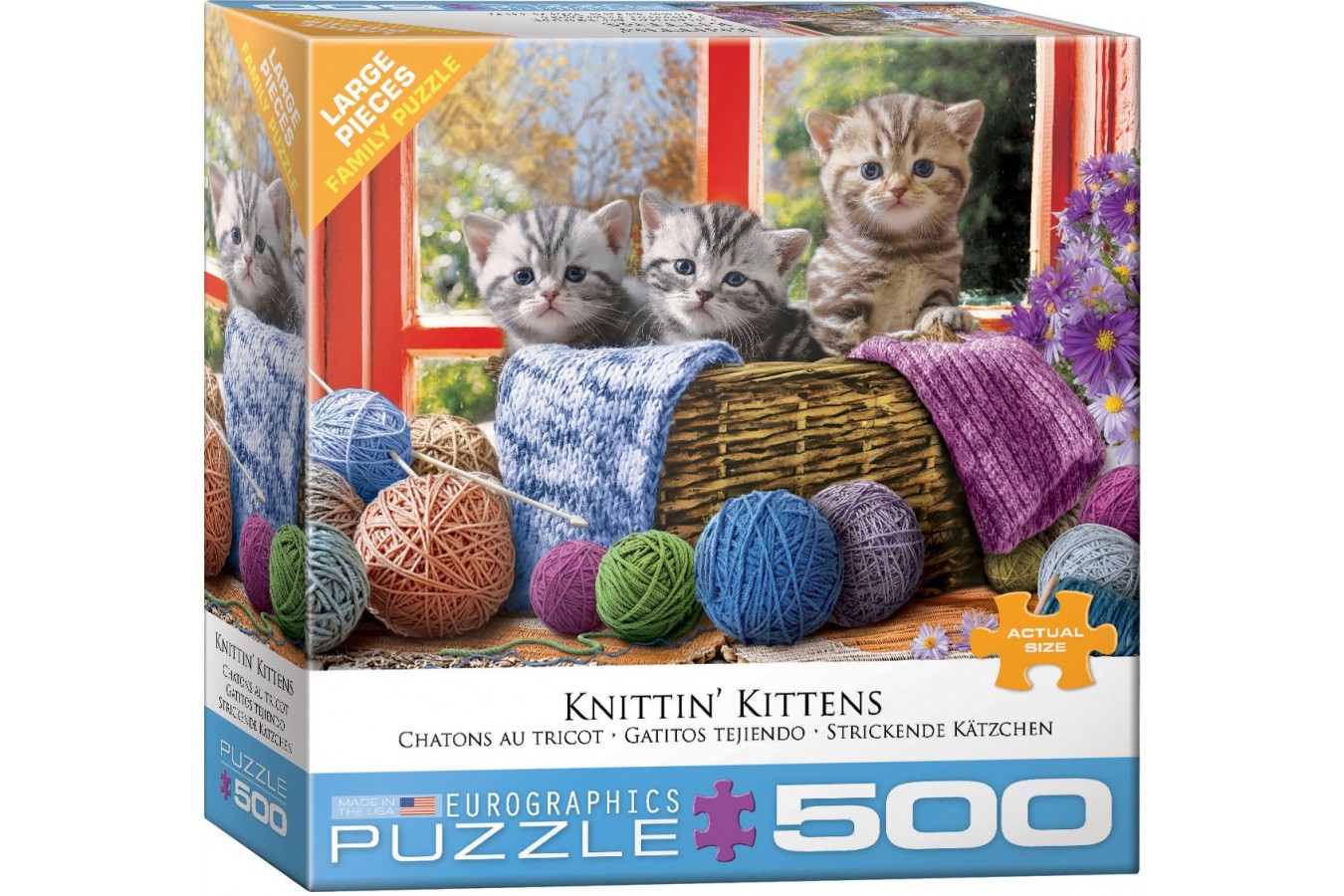 Eurographics - XXL Pieces - Knittin' Kittens - 500 Piece Jigsaw Puzzle
